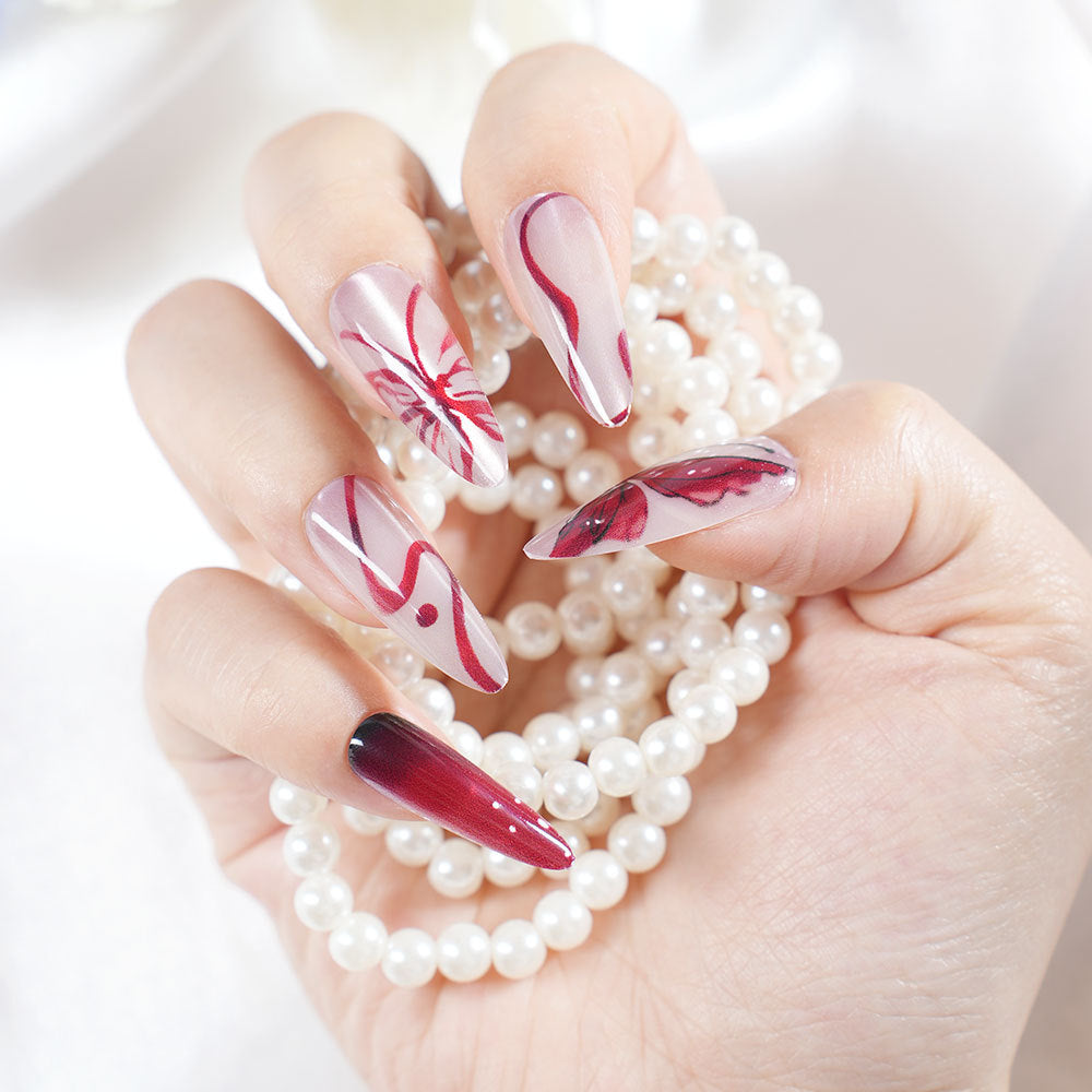 Artistic Long Press-On Nail Design Kalsten