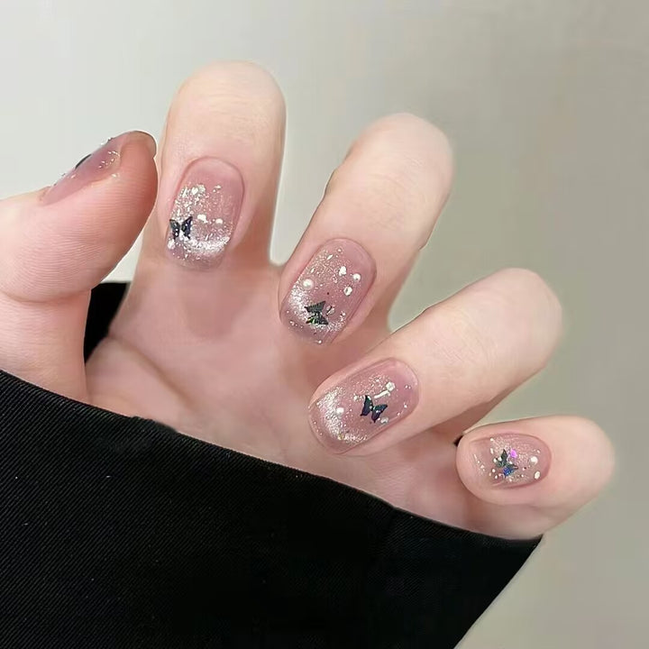 Artistic Glitter Butterfly Press-On Nails Kalsten