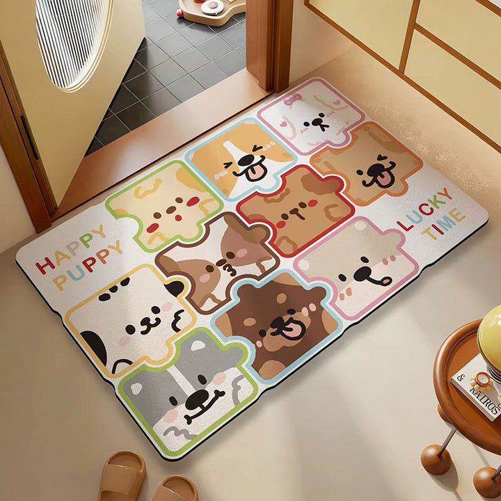 Playful Dog-Themed Area Mat