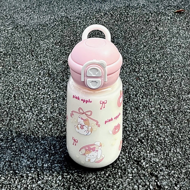 Women's insulated drinking bottle with playful animal design and secure flip-top lid Kalsten