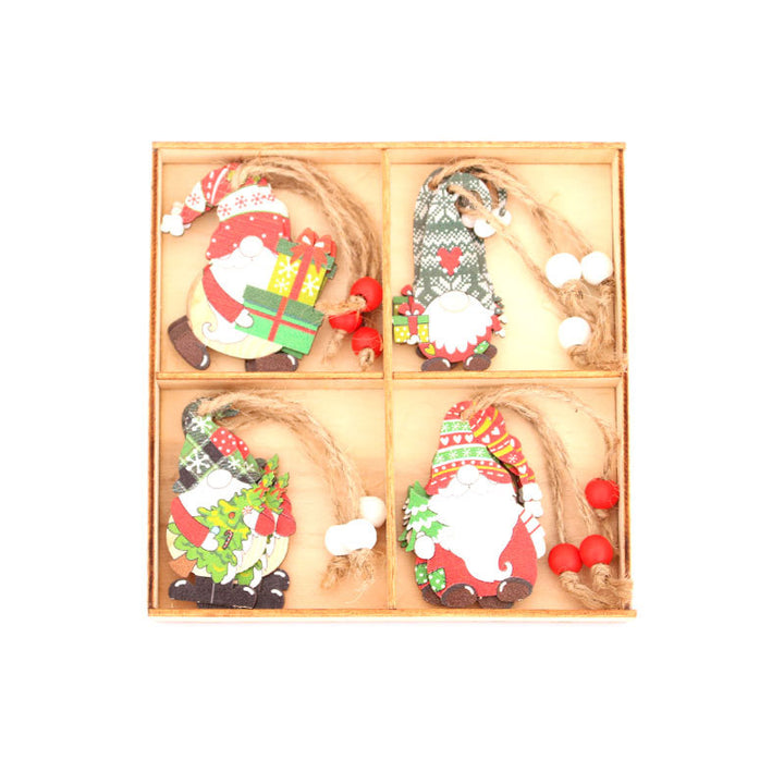 Decorative Wooden Gnome Figurine Set Kalsten