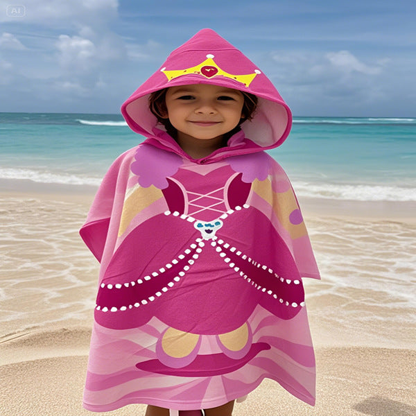 Kids' Fun Dinosaur-Themed Hooded Towel Poncho Kalsten