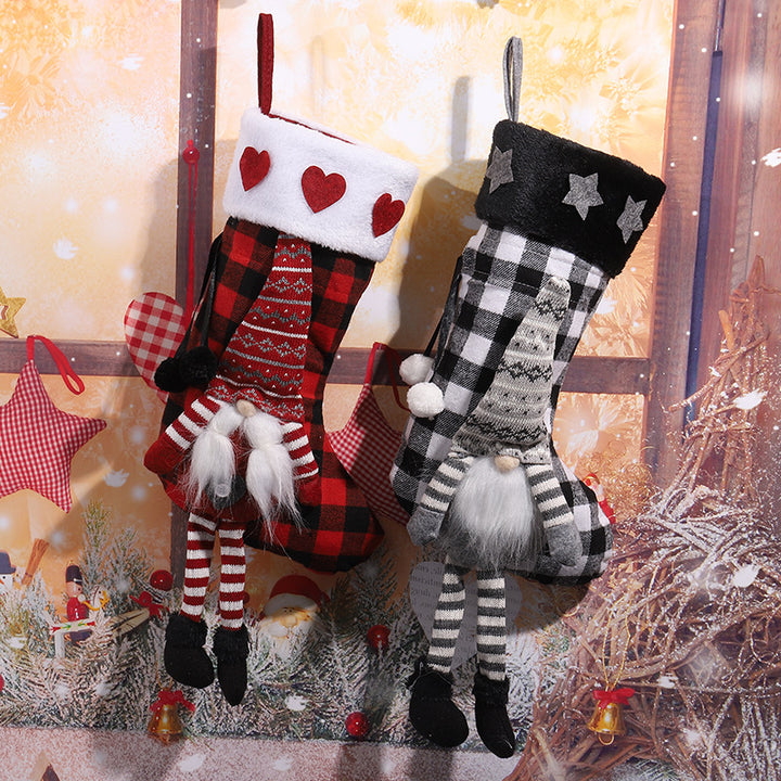 Cute Christmas stocking with gnome motif Kalsten