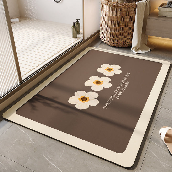 Decorative Floral Bath Mat Kalsten