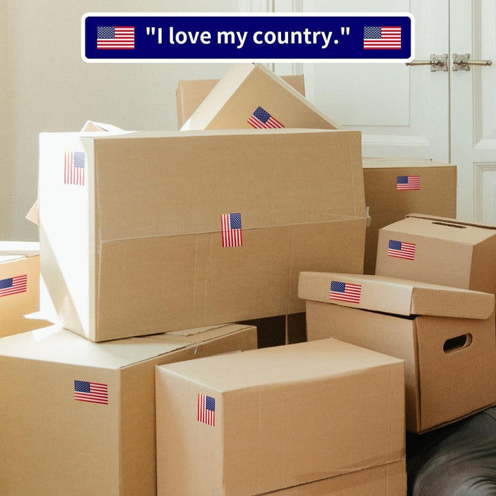 Unisex sticker roll with USA flag motif permanent labels for shipping and decoration Kalsten