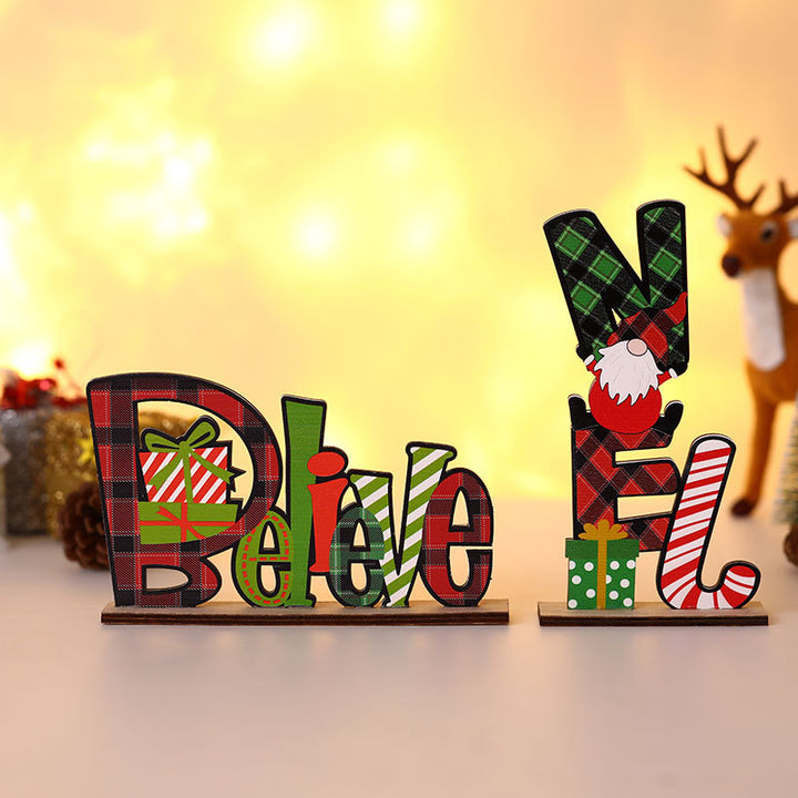 Decorative Christmas Table Block Sign Kalsten