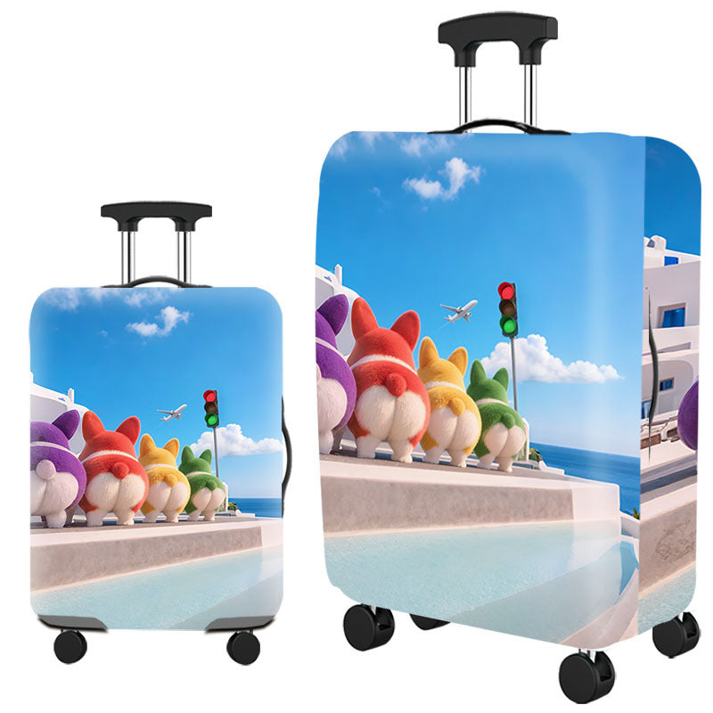 Tropical Leaf Print Hard Shell Luggage Kalsten