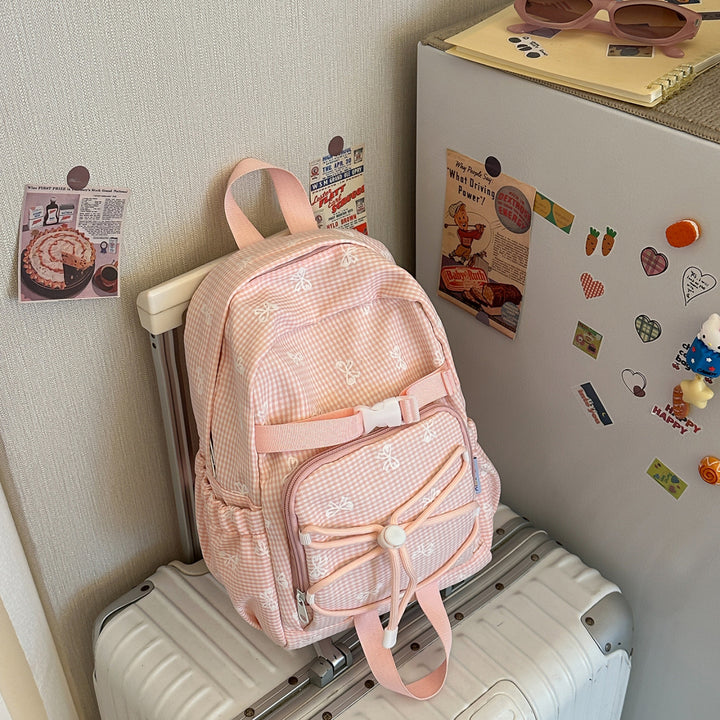 Playful Gingham Print Daypack