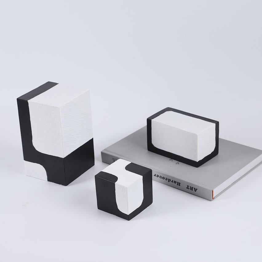 Modern Abstract Minimalist Decorative Block Sculpture