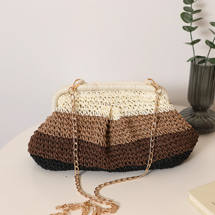 Handmade basket bag with trendy gradient Kalsten