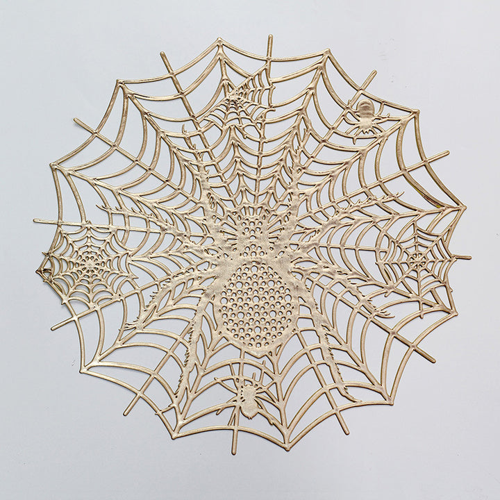 Filigree Halloween Table Decoration Spider Web Placemat made of flexible plastic