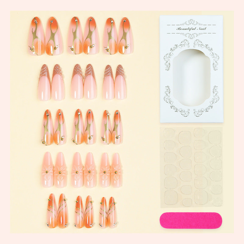 Elegant Floral Design Press-On Nails Art Set kalsten