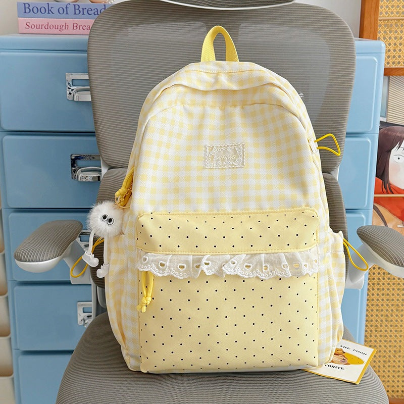 Cute Checkered Pattern Backpack Kalsten
