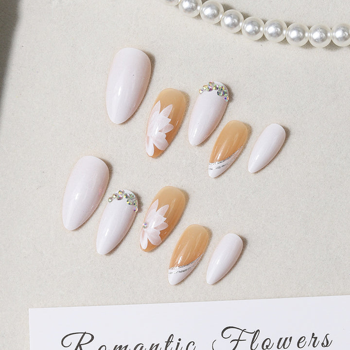 Elegant Botanical-Themed Press-On Nail Set Kalsten