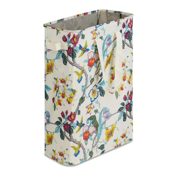 Foldable laundry basket with wheels and practical lid Kalsten