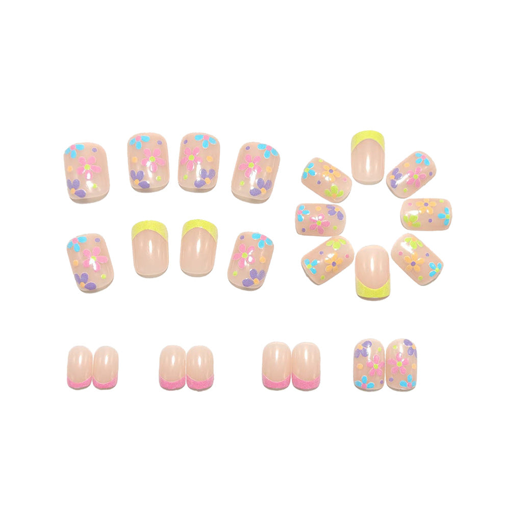 Artificial nails with colorful floral pattern Kalsten