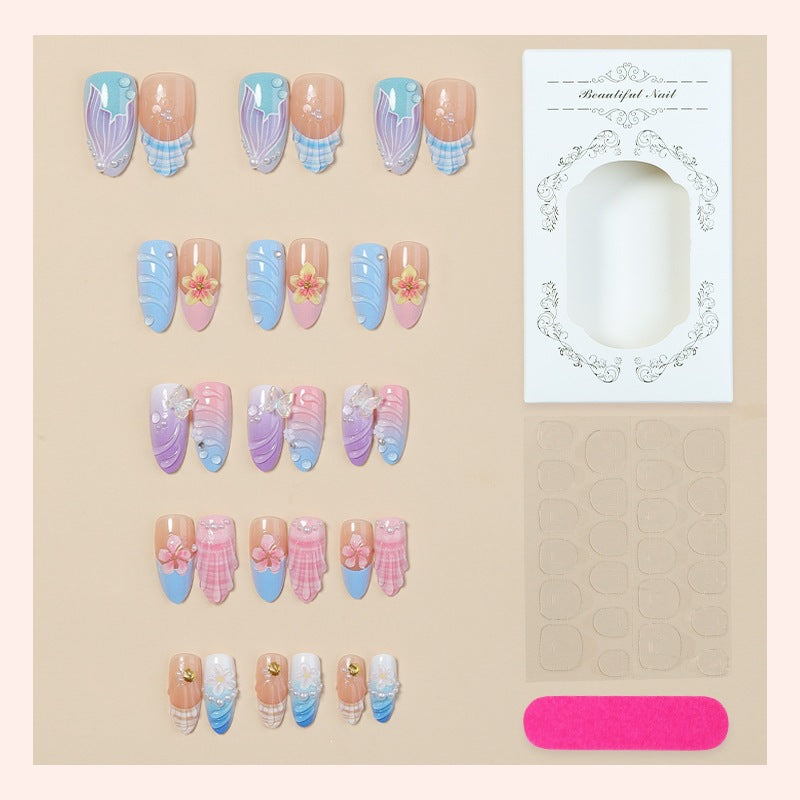 Creative nail art set with floral and colorful accents Kalsten