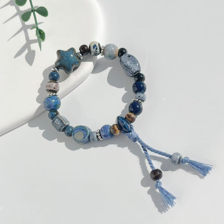 Handmade Stone Bead Stretch Bracelet Kalsten