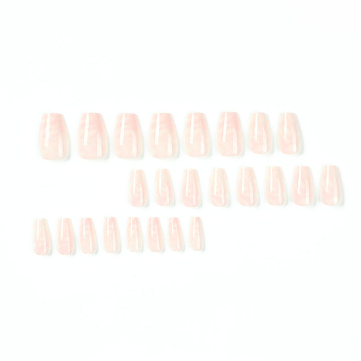 Elegant Nail Extensions with Marbled Accents Kalsten