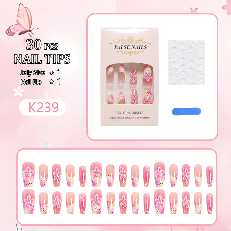 Nail art set with elegant floral motifs Kalsten