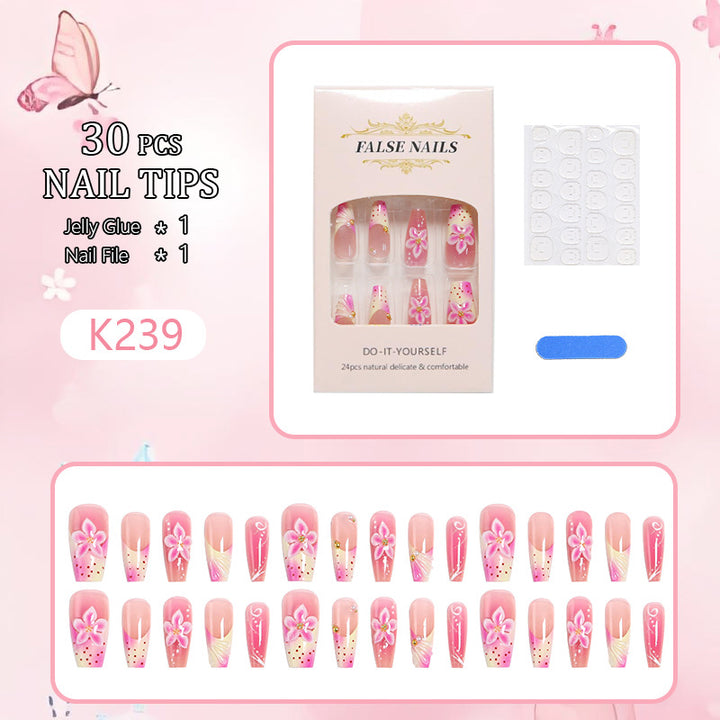 Nail art set with elegant floral motifs Kalsten