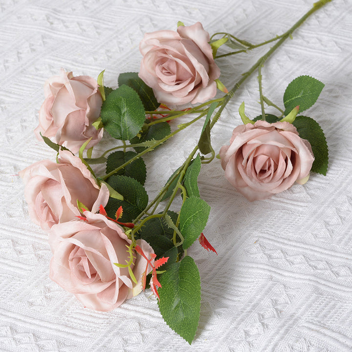 Artificial Silk Floral Rose Stem