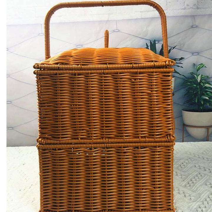 Dual-Layer Woven Storage Basket Kalsten