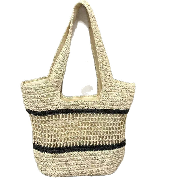 Woven natural material handbag with elegant structure Kalsten
