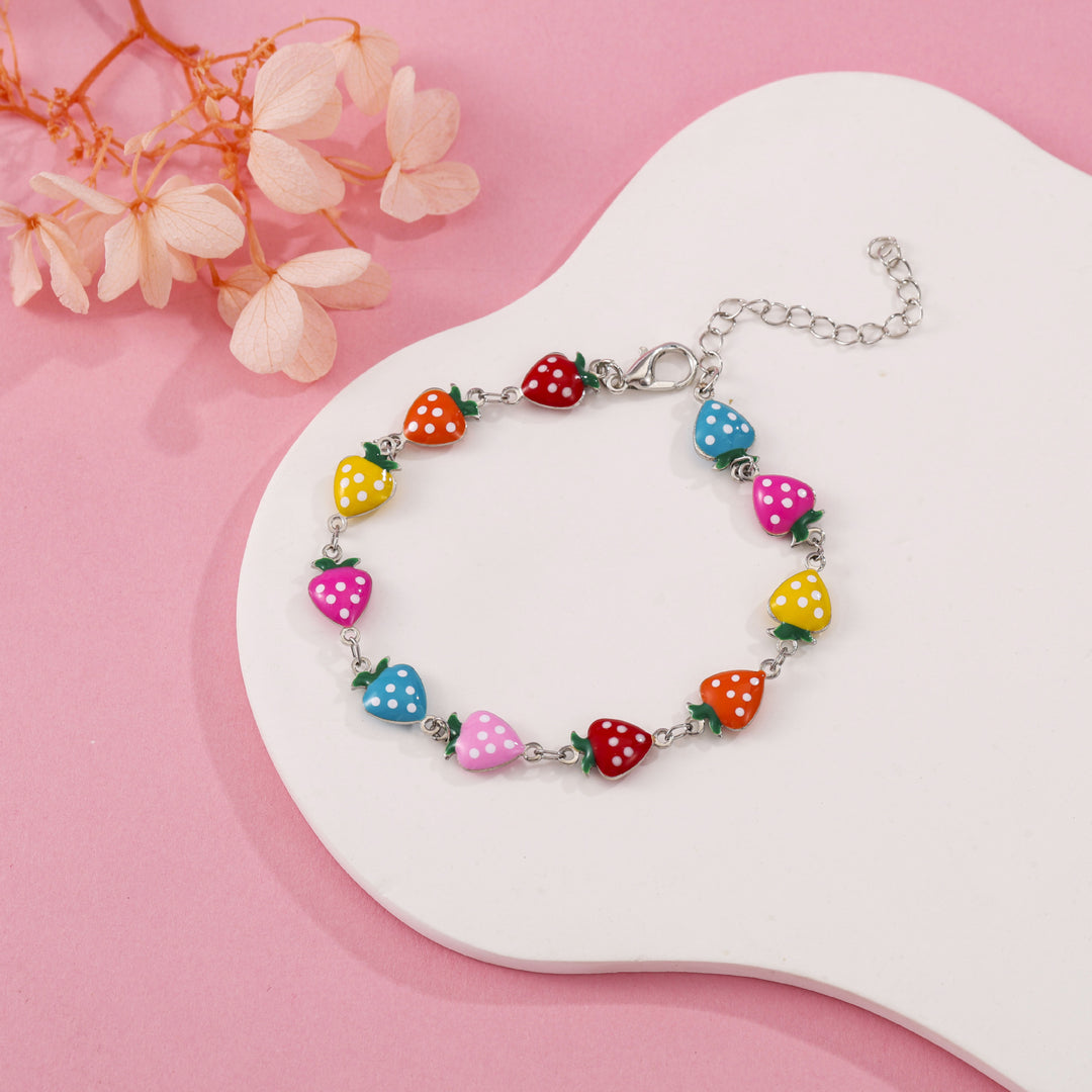 Whimsical Strawberry Charm Bracelet Kalsten