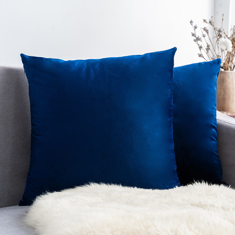 Ultra-Soft Velvet Square Decorative Pillow Cover with Minky Back and Invisible Zipper