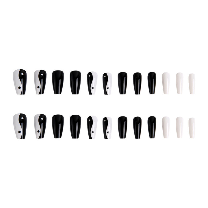 Artificial nails with Yin-Yang design Kalsten