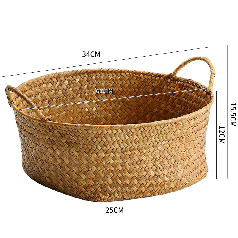 Spacious Woven Storage Basket with Ergonomic Handles Kalsten