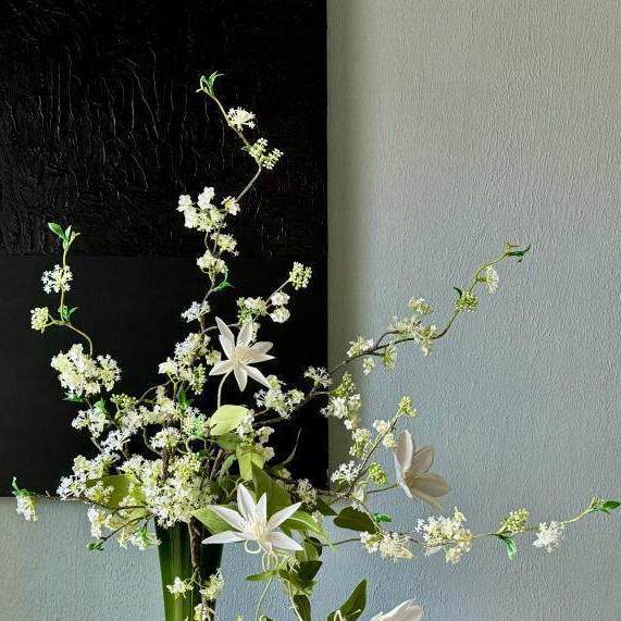 Artificial Floral Arrangement with Decorative Green Vase