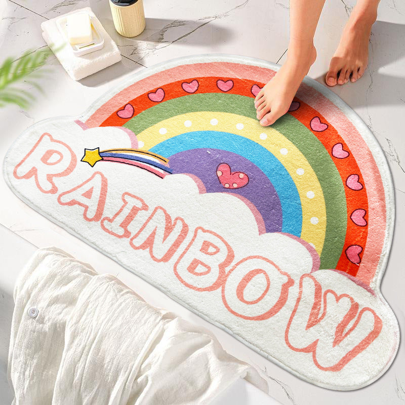 Rainbow-Themed Soft Bathroom Mat