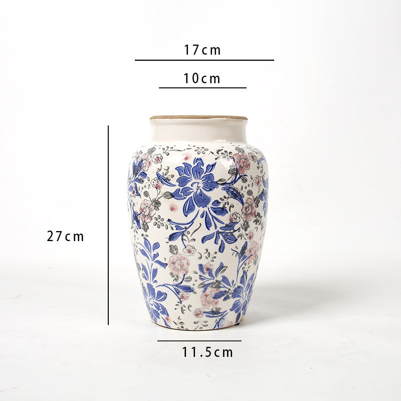 Floral Ceramic Vase with Artistic Design Kalsten