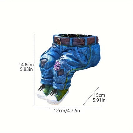 Decorative plant figure in denim look Kalsten