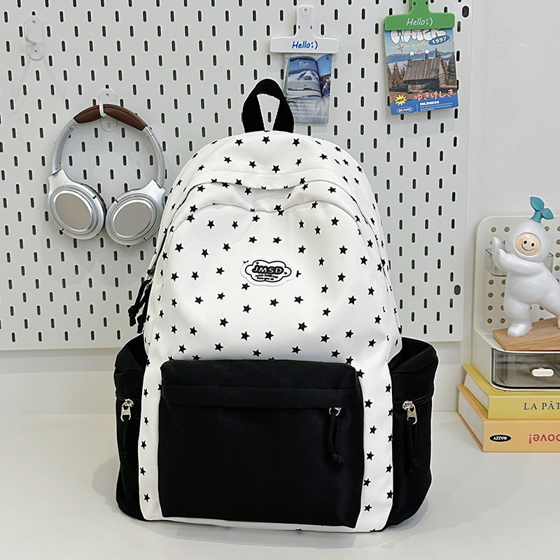 Playful Star Pattern School Backpack