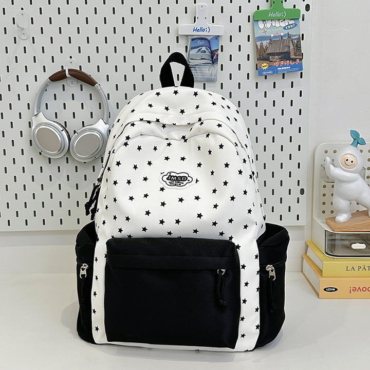 Playful Star Pattern School Backpack