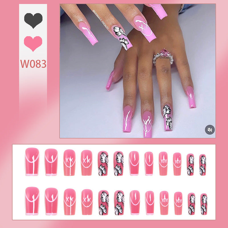 Creative nail art set with floral and graphic designs Kalsten
