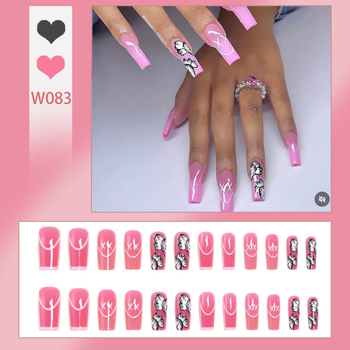 Creative nail art set with floral and graphic designs Kalsten
