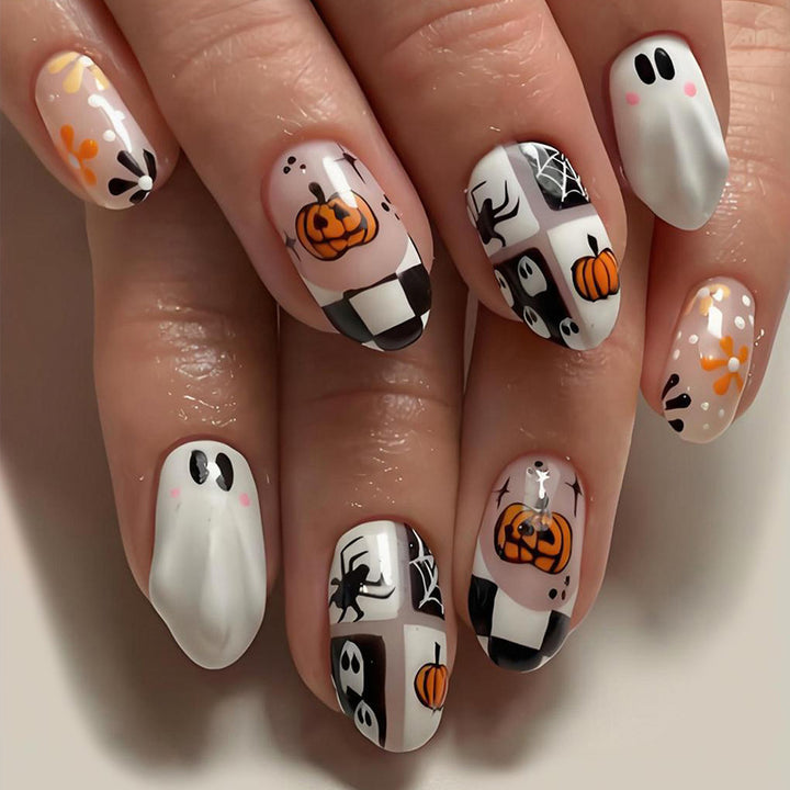 Artificial nail set with seasonal Halloween motifs Kalsten