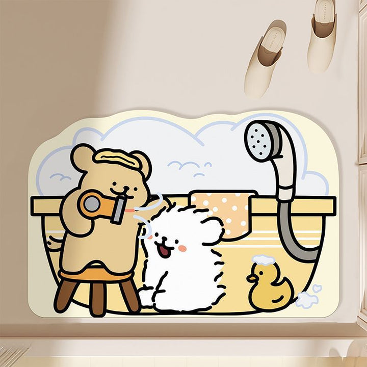 Playful Cartoon Theme Bath Mat Kalsten