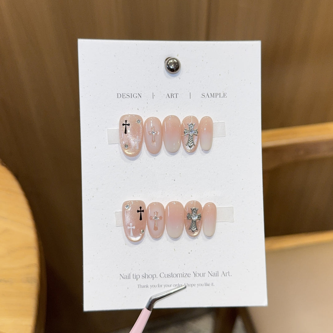 Artificial nail tips with cross design Kalsten