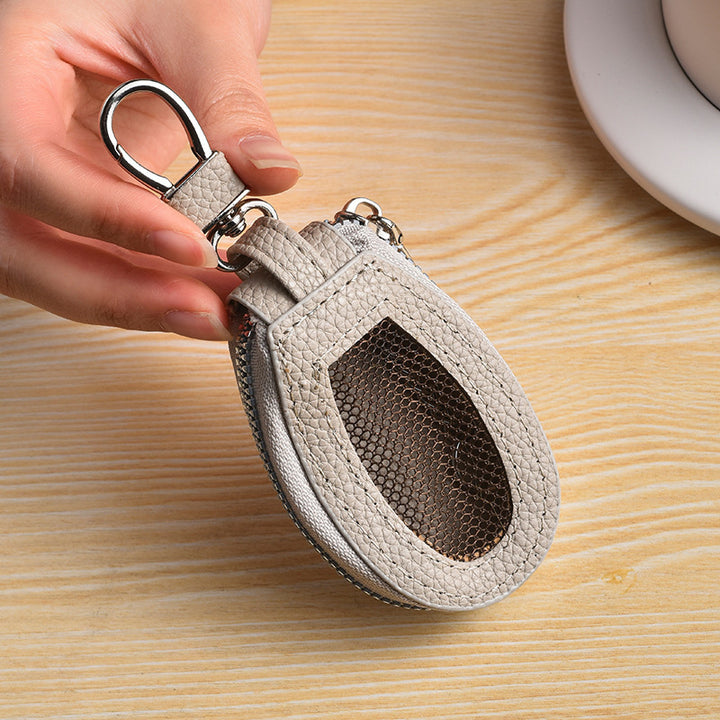 Textured Leather Coin Pouch with Clip Kalsten