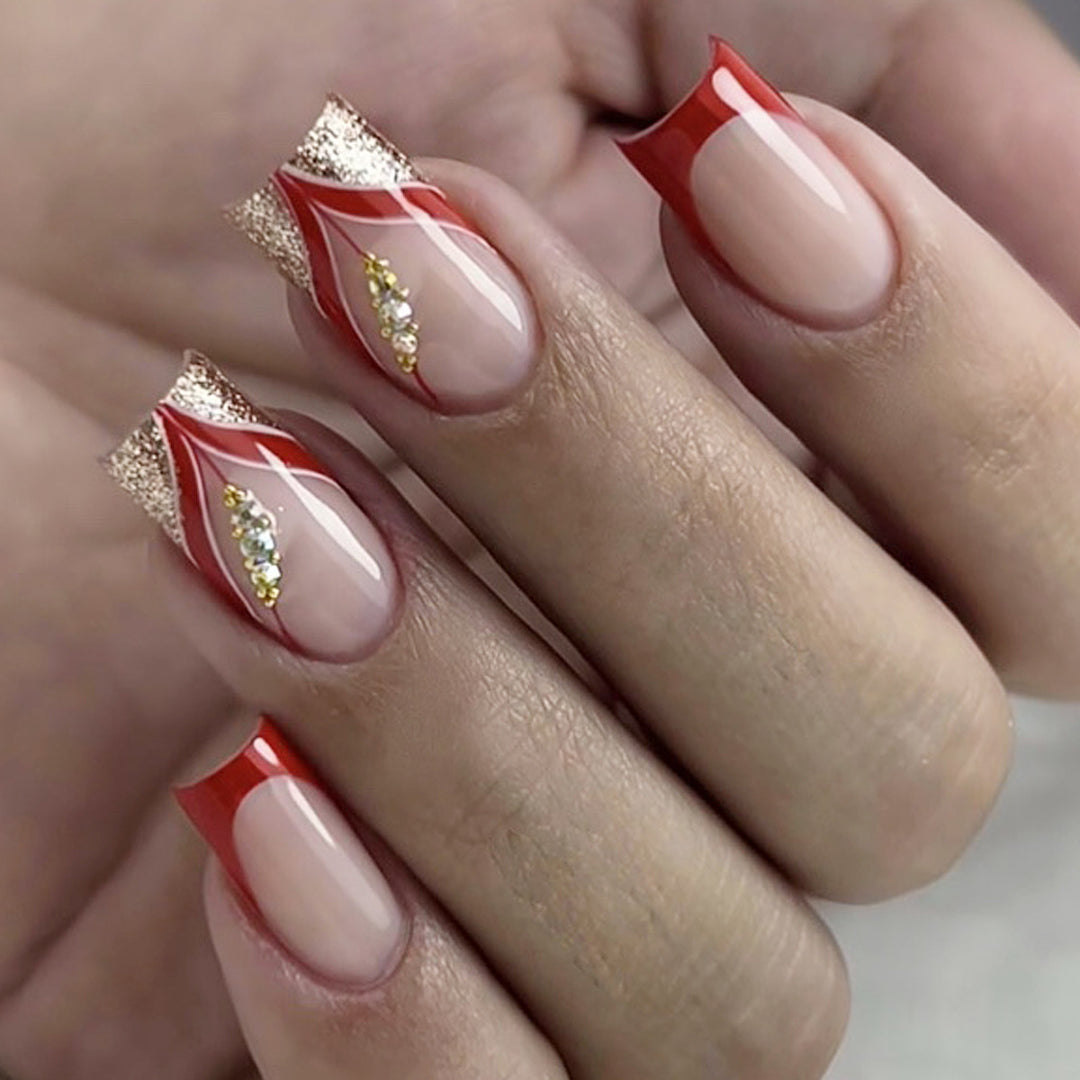 Artistic Rhinestone Nail Art Extensions Kalsten