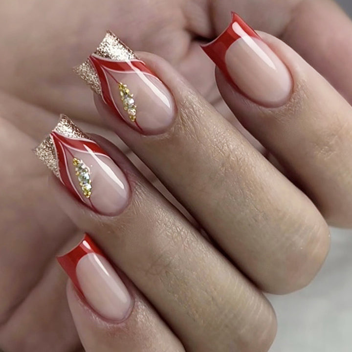 Artistic Rhinestone Nail Art Extensions Kalsten