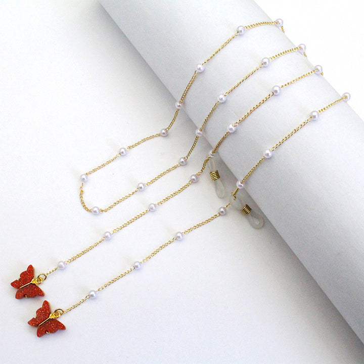 Butterfly-Embellished Eyewear Chain Kalsten