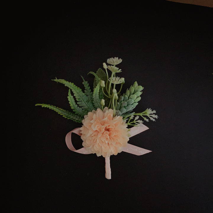 Faux Floral Corsage with Ribbon