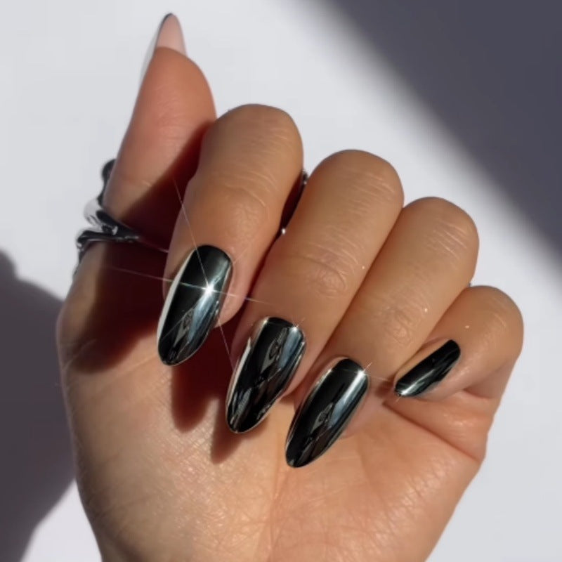 Glossy Black Stiletto Press-On Nails Kalsten