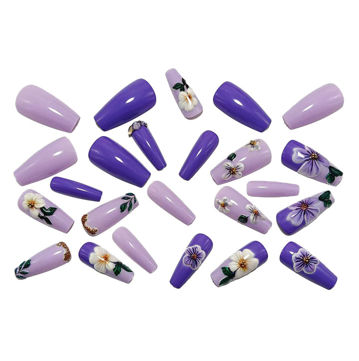 Artificial nails with floral decorations Kalsten